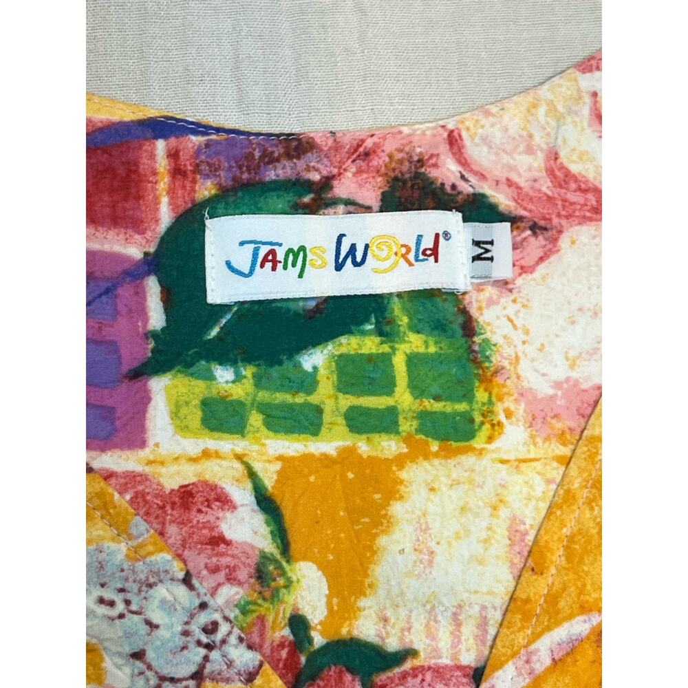 Jams World Dress Fun Floral Print Empire Waist Button Closure Womans Size M - Picture 4 of 7